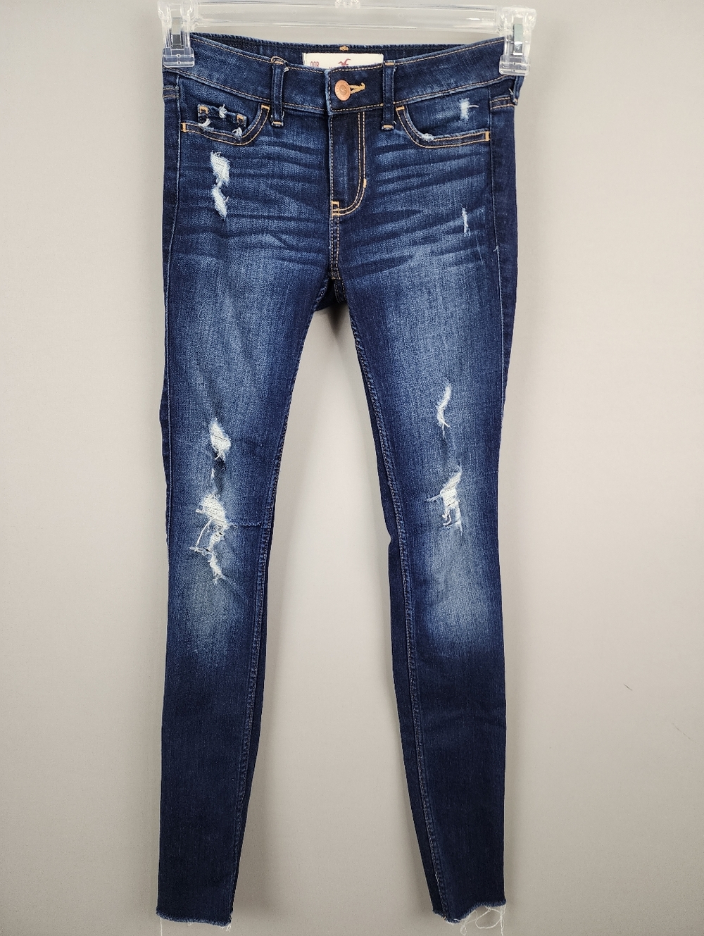 Hollister Super Skinny Distressed Jeans - Low Rise - Sz 00R -  23x30